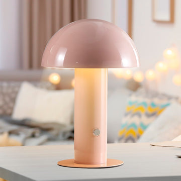Boletus 10.75" Contemporary Bohemian Rechargeable/Cordless Iron Integrated LED Mushroom Table Lamp